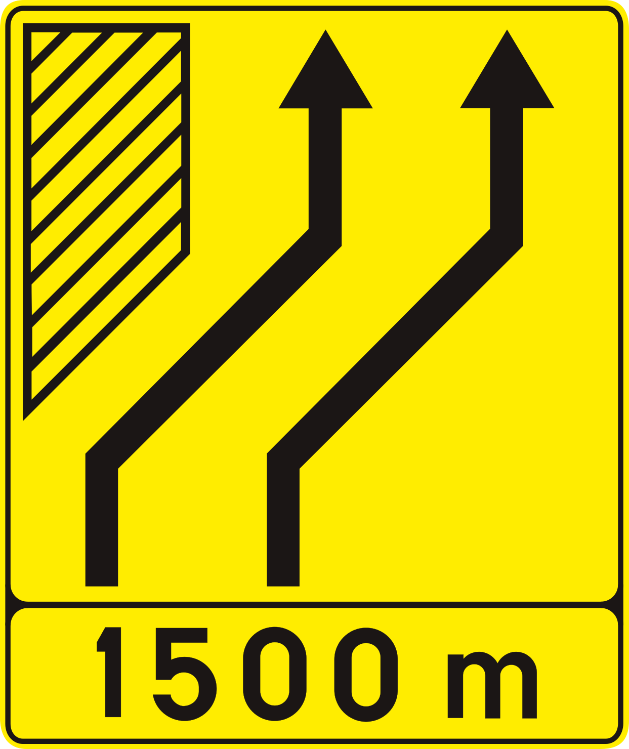 Tijdelijke verschuiving van rijstroken verderop.
