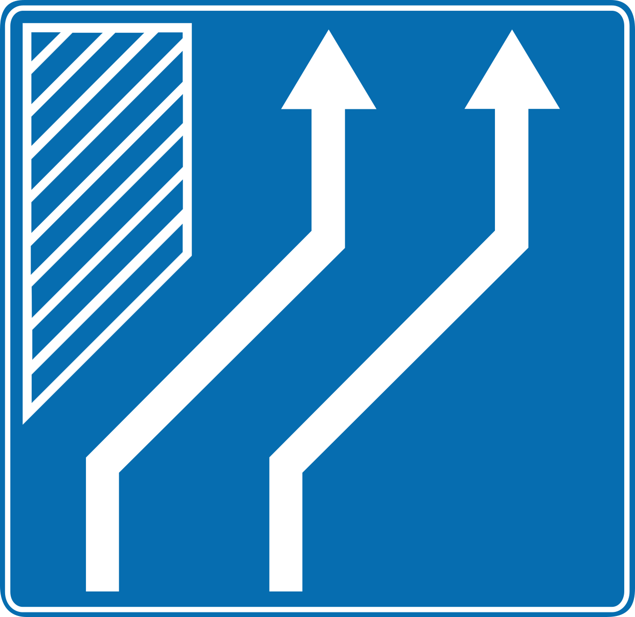 Verschuiving van rijstroken.