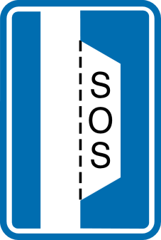Noodstopplaats met SOS-telefoon.