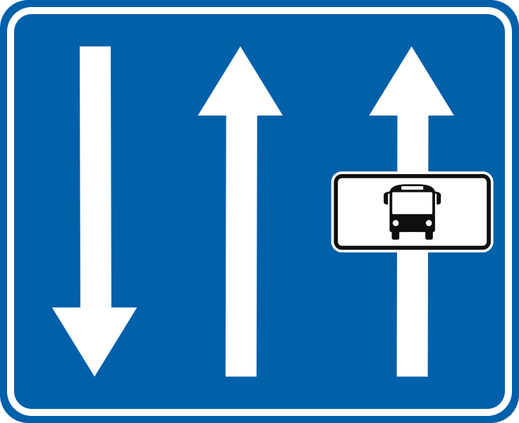 Rijstrook voor bussen.