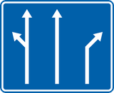 Overzicht van de rijstroken en hun richting.