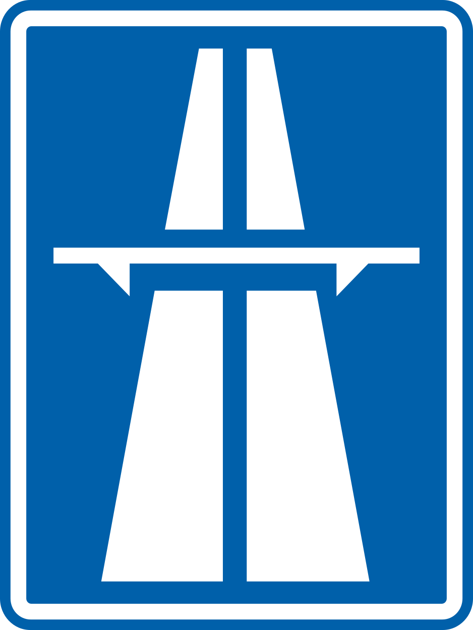 Begin van een autosnelweg.