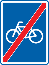 Einde van een niet-verplicht fietspad.