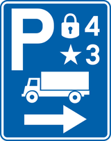 Richting naar beveiligde parking.