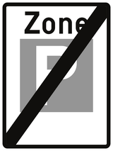 Einde van de parkeerzone.