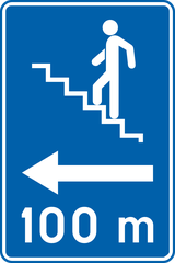 Richting naar voetgangersbrug.