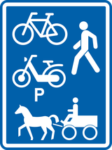 Voorbehouden weg voor de aangegeven weggebruikers.