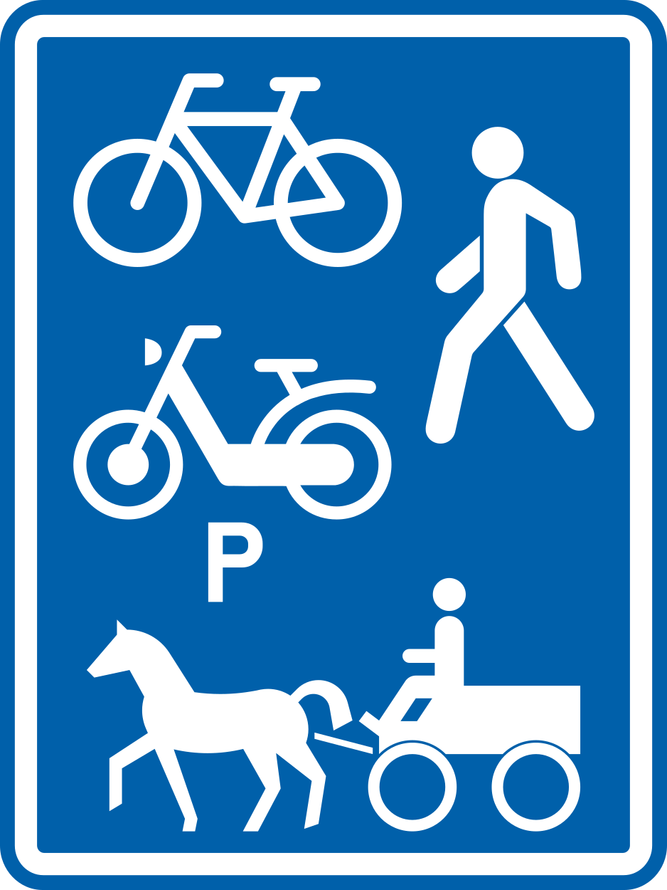 Voorbehouden weg voor de aangegeven weggebruikers.