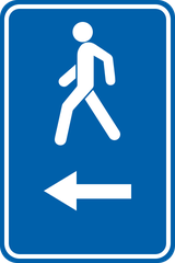 Richting van de voetgangersroute.