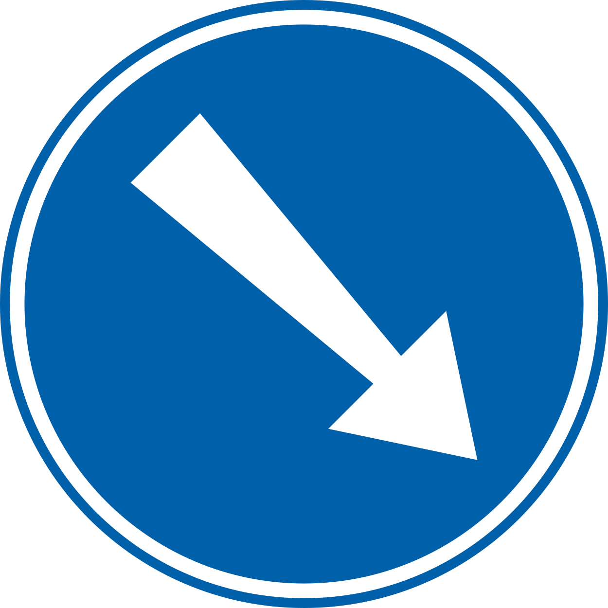 Obstakel rechts voorbijrijden.