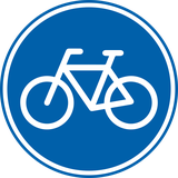 Verplicht pad voor fietsers.