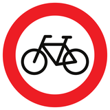 Fietsers verboden.