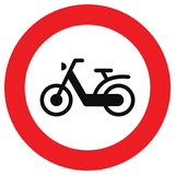 Bromfietsen verboden.