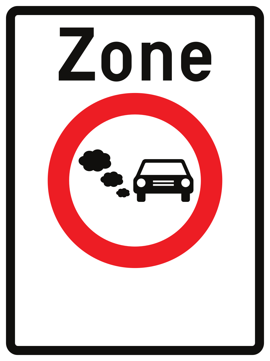 Begin van een lage-emissiezone.