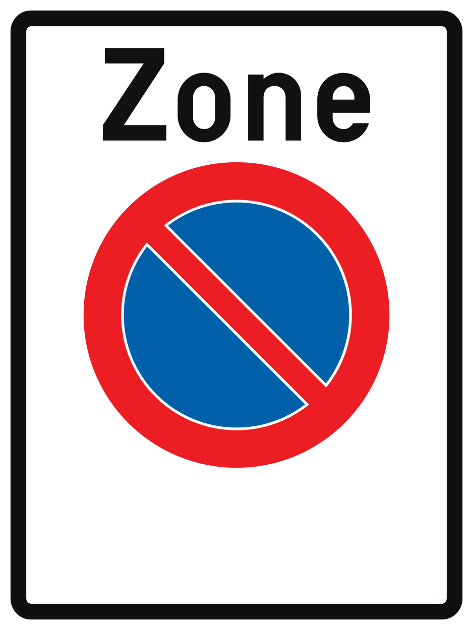 Begin van een parkeerverbodszone.