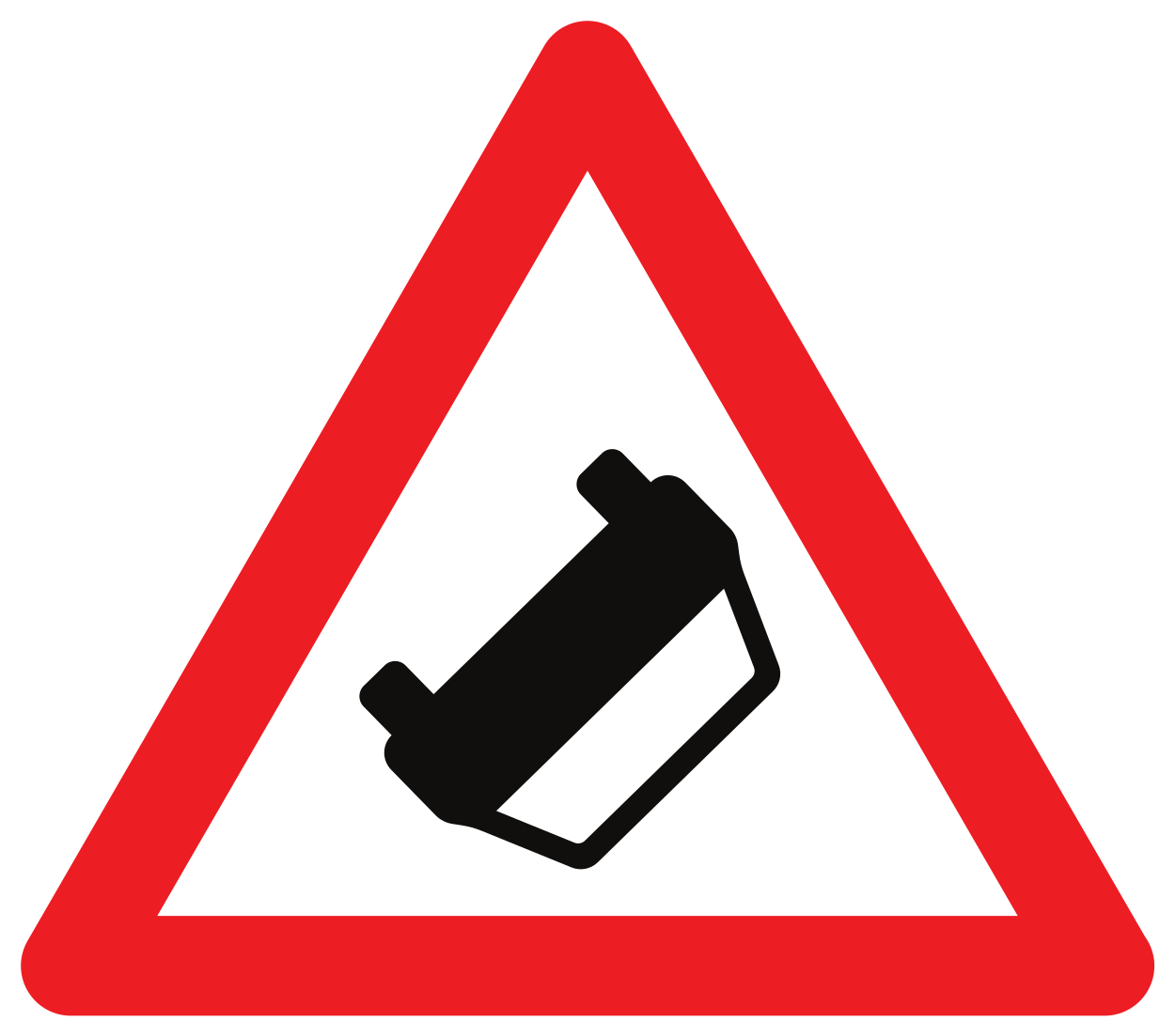 Waarschuwing voor ongevallen.