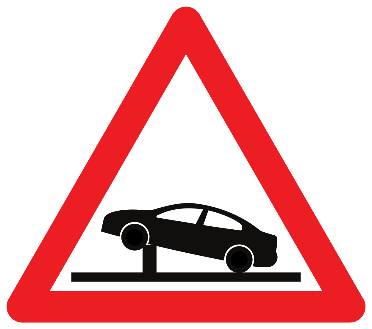 Waarschuwing voor verzinkbare paaltjes.