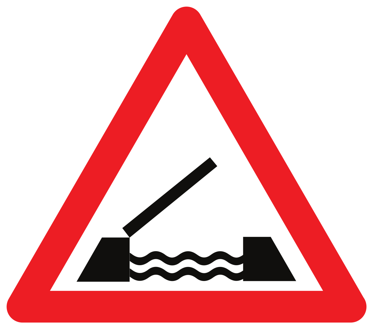 Waarschuwing voor een beweegbare brug.