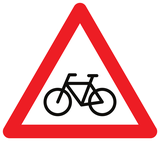 Waarschuwing voor fietsers.