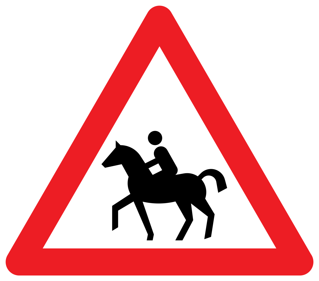 Waarschuwing voor ruiters.