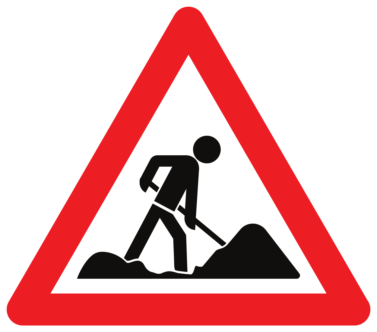 Waarschuwing voor wegwerkzaamheden.