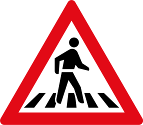 横断歩道に注意。